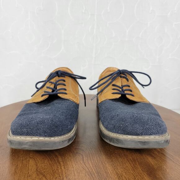 GH Bass & Co Patterson Mens Shoes Size 11 Blue Tan Oxford Bucks Leather Fabric main image 9